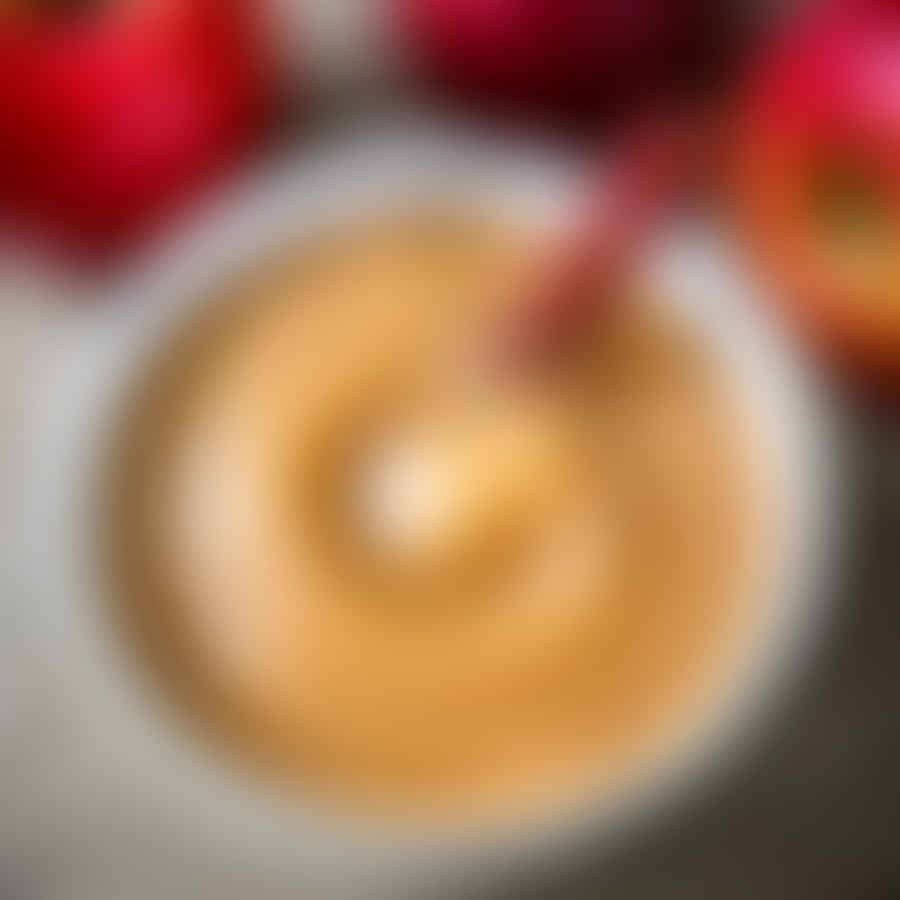 Hand pouring apple sauce into a mixing bowl for gluten-free cake mix